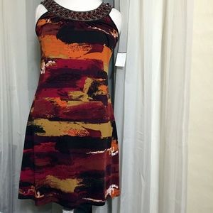 Embellished Colorful Tunic Tank Top Dress NWT